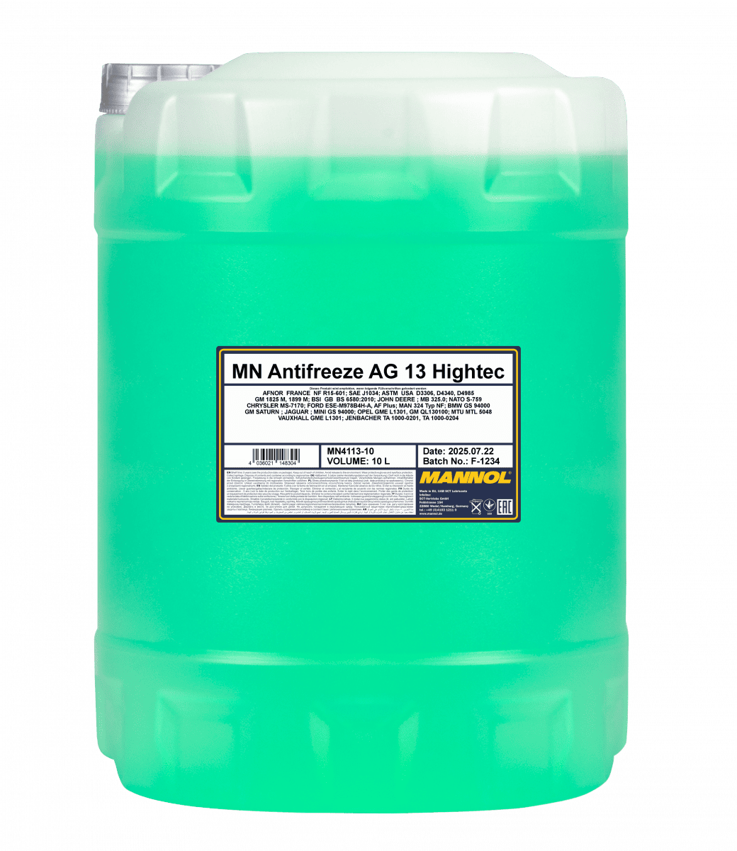 Антифриз-концентрат MANNOL Antifreeze AG13 Hightec, 10л (4113-10)